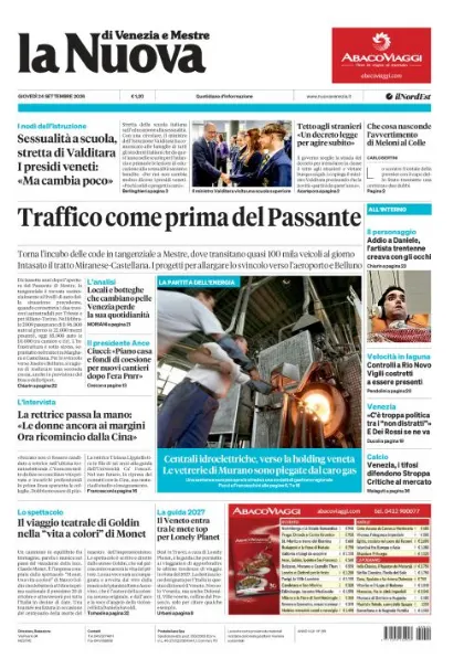 Prima pagina La Nuova di Venezia e Mestre | Venezia e Mestre