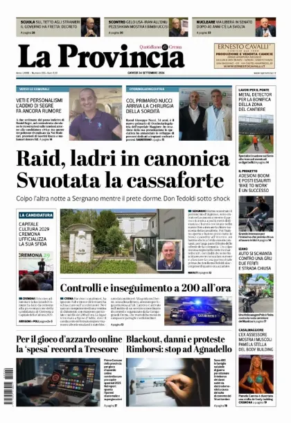 Prima pagina La Provincia | Crema