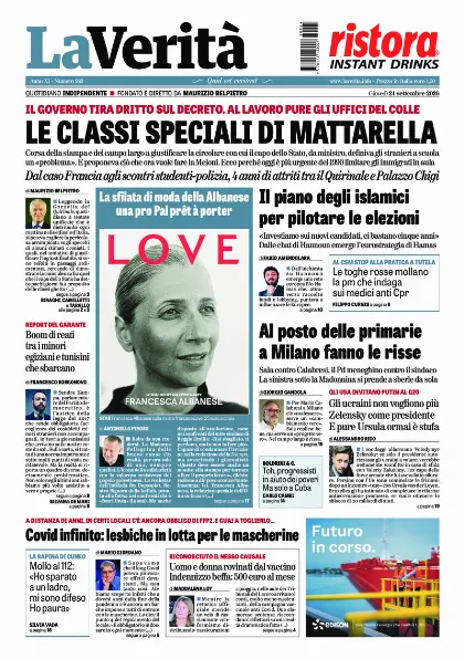 Prima pagina La Verita