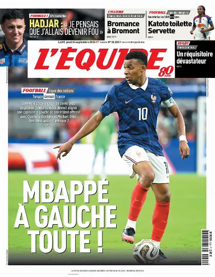 Prima pagina L Equipe