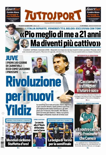 Prima pagina Tuttosport