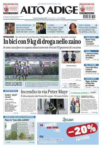 Prima pagina Alto Adige