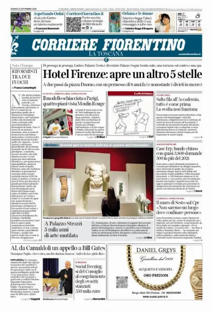 Prima pagina Corriere Fiorentino
