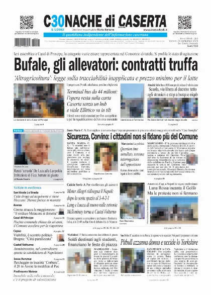 Prima pagina Cronache di Caserta
