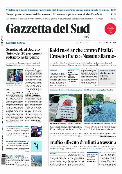 Prima pagina Gazzetta del Sud