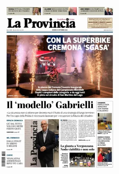 Prima pagina La Provincia | Crema