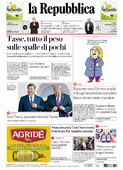 Prima pagina la Repubblica
