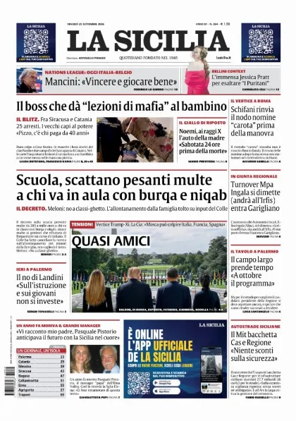Prima pagina La Sicilia