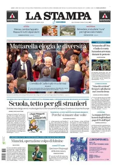 Prima pagina La Stampa | Novara