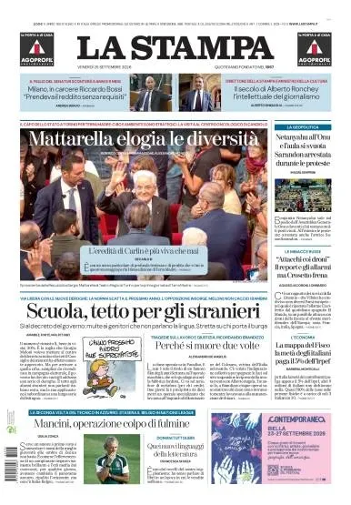 Prima pagina La Stampa