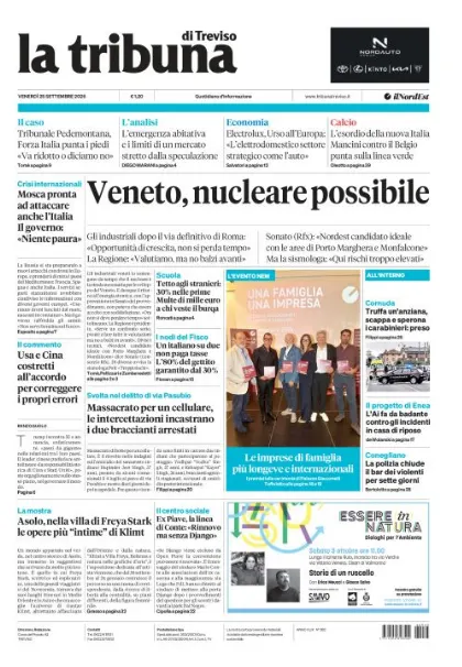 Prima pagina La Tribuna di Treviso | Treviso