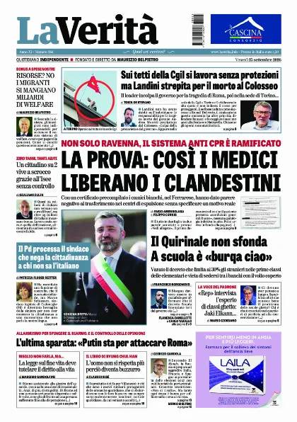 Prima pagina La Verita