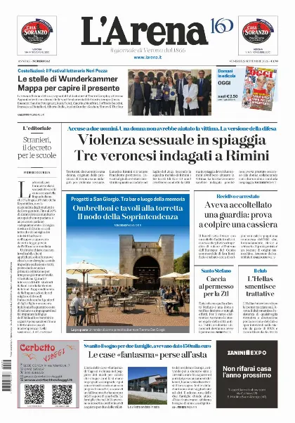 Prima pagina L'Arena