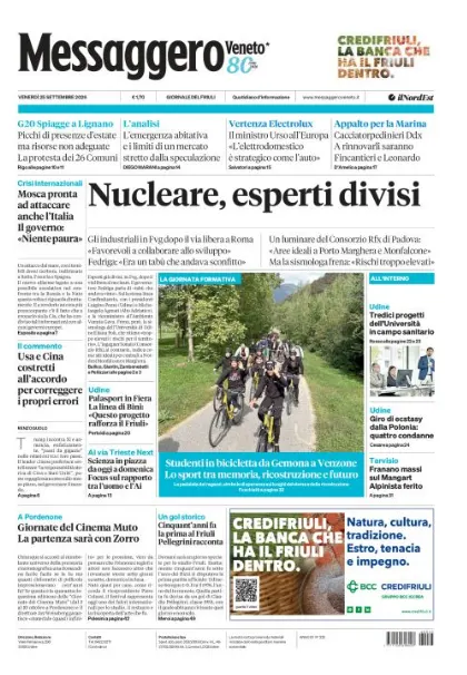 Prima pagina Messaggero Veneto | Gorizia