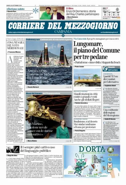 Prima pagina Corriere del Mezzogiorno | Campania