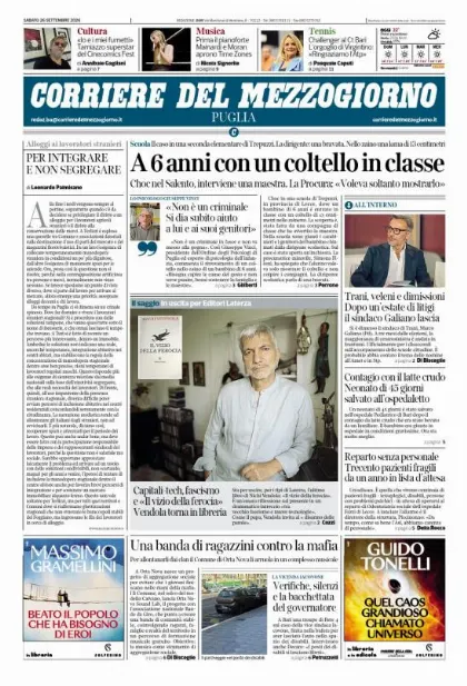 Prima pagina Corriere del Mezzogiorno | Puglia