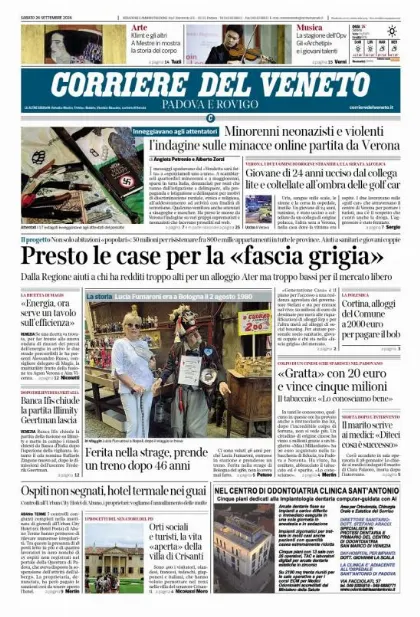 Prima pagina Corriere del Veneto | Padova e Rovigo