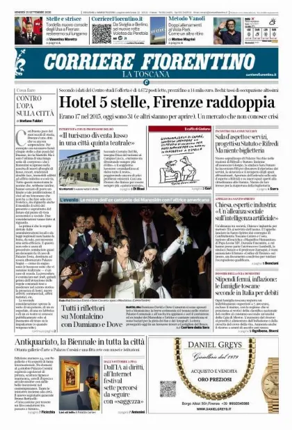 Prima pagina Corriere Fiorentino