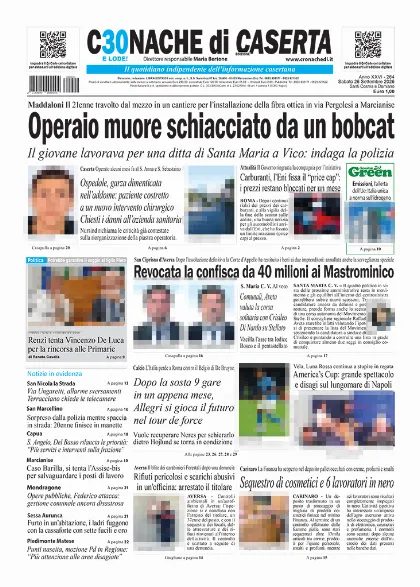 Prima pagina Cronache di Caserta