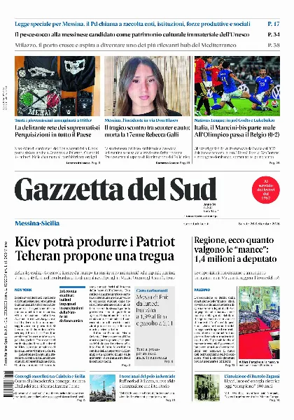 Prima pagina Gazzetta del Sud