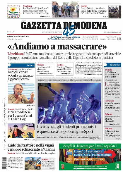 Prima pagina Gazzetta di Modena