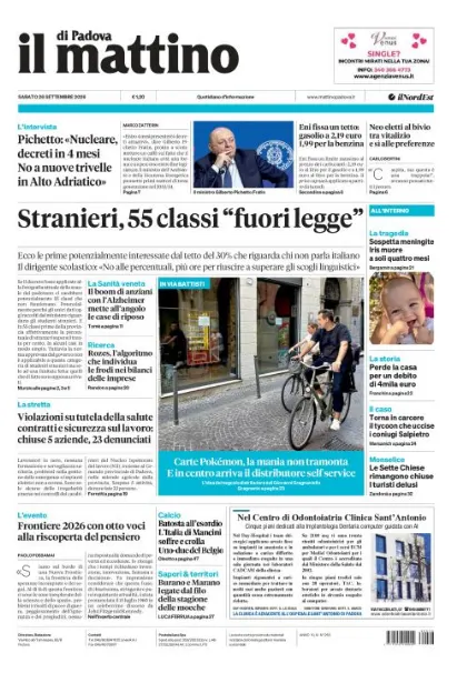 Prima pagina Il Mattino di Padova | Padova