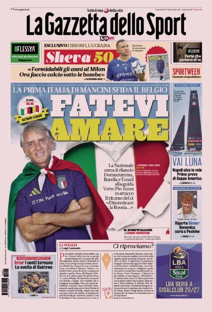 Prima pagina La Gazzetta dello Sport
