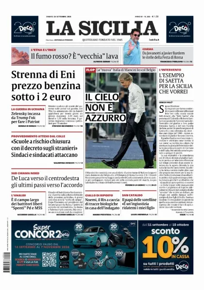 Prima pagina La Sicilia