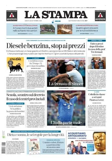 Prima pagina La Stampa | Cuneo