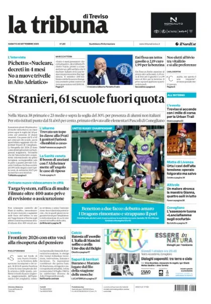 Prima pagina La Tribuna di Treviso | Treviso
