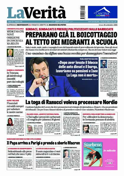 Prima pagina La Verita