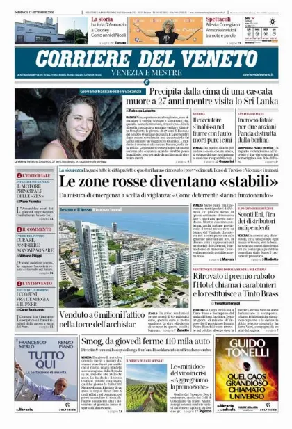 Prima pagina Corriere del Veneto | Venezia e Mestre
