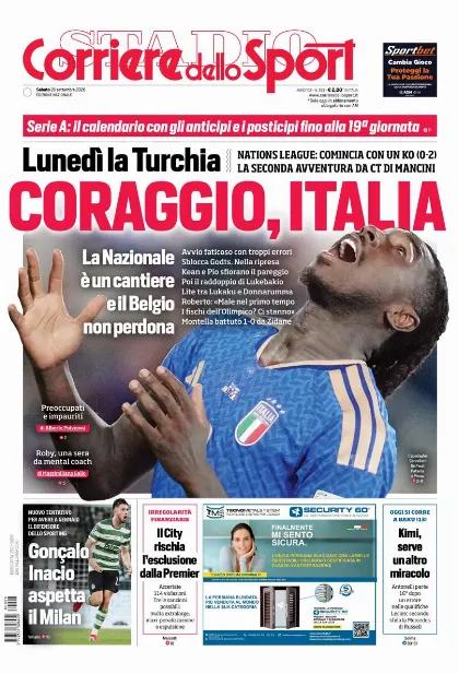 Prima pagina Corriere dello Sport - Stadio