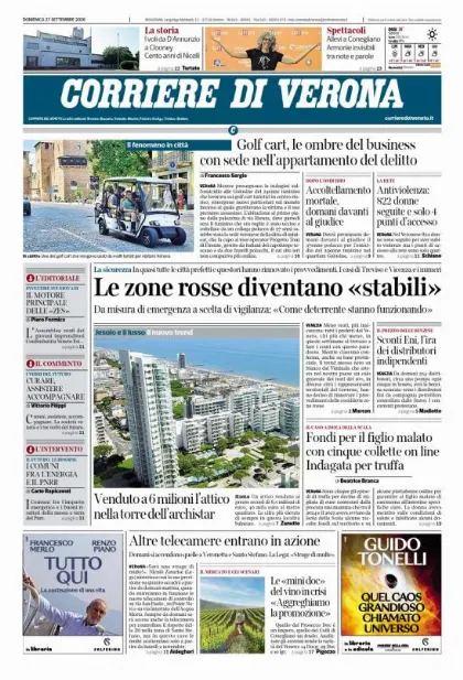 Prima pagina Corriere di Verona