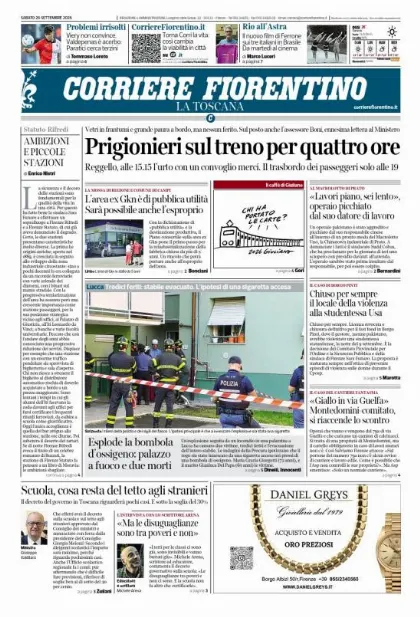 Prima pagina Corriere Fiorentino