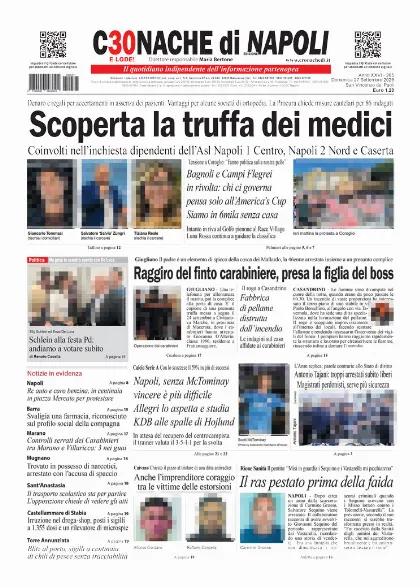 Prima pagina Cronache di Napoli