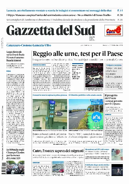 Prima pagina Gazzetta del Sud | Catanzaro