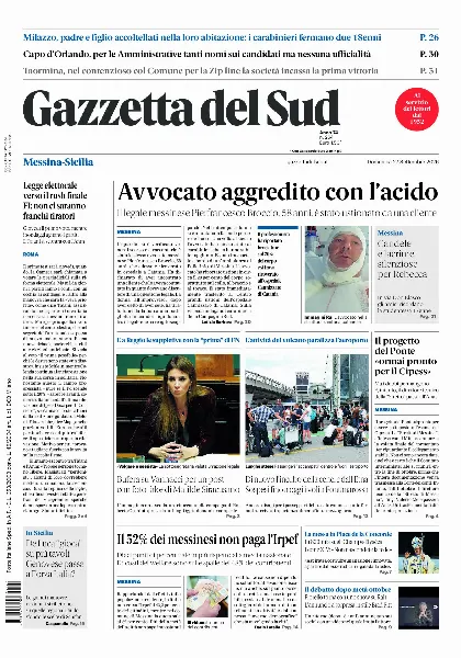Prima pagina Gazzetta del Sud