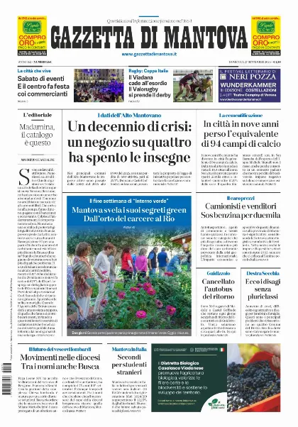 Prima pagina Gazzetta di Mantova