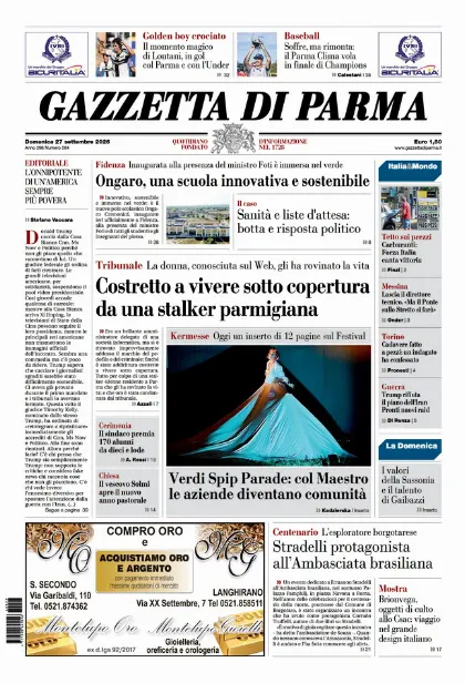 Prima pagina Gazzetta di Parma