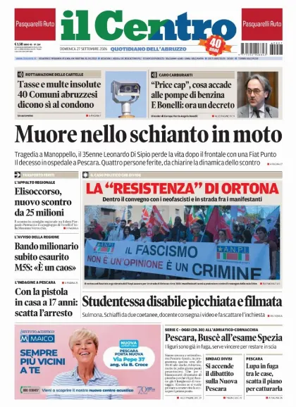Prima pagina Il Centro | Pescara