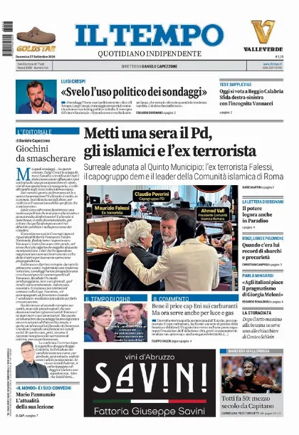 Prima pagina Il Tempo