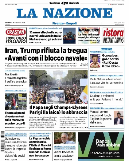 Prima pagina La Nazione