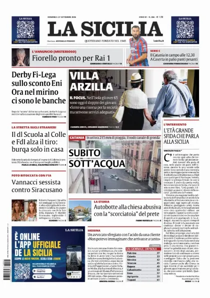 Prima pagina La Sicilia
