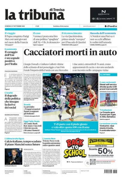 Prima pagina La Tribuna di Treviso | Treviso