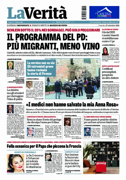 Prima pagina La Verita
