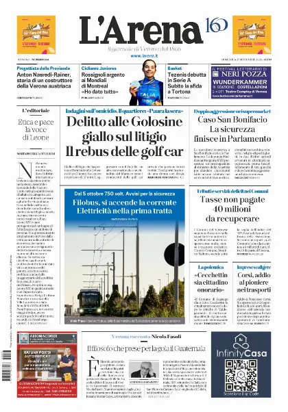 Prima pagina L'Arena