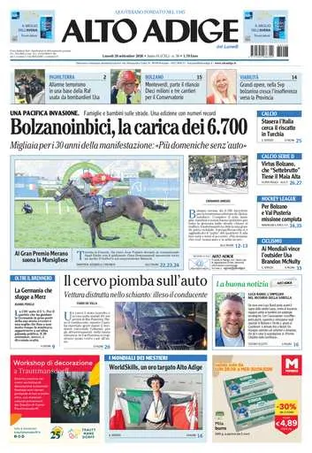 Prima pagina Alto Adige
