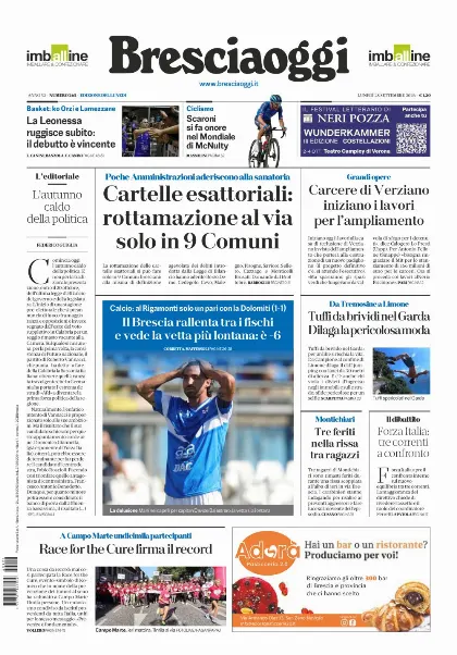 Prima pagina Bresciaoggi