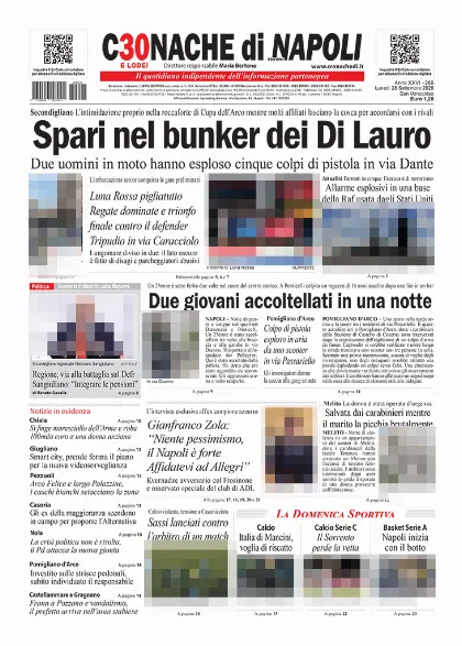 Prima pagina Cronache di Napoli